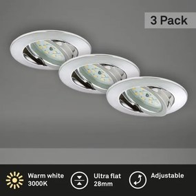 Briloner 7209-038 - KÉSZLET 3x LED Fürdőszobai beépíthető lámpa LED/5W/230V IP23