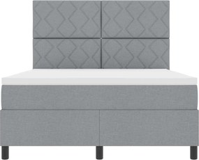 vidaXL Boxrugós ágy matracmal leddel Világosszürke 160 x 200 cm szövet