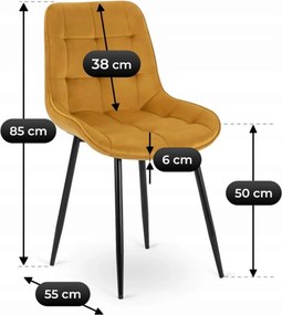 CHRIS szék mustár bársony