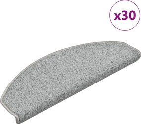 vidaXL 30 db világosszürke, félkör alakú, nagy lépcsőszőnyeg 65 x 24 x 4 cm