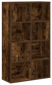 füstös tölgy színű szerelt fa könyvszekrény 60x24x101,5 cm