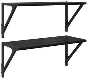 vidaXL Falpolcok 2 pcs Fekete tölgy 60 x 25 x 25,5 cm Faanyag
