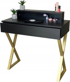 Lena Fésülködőasztal Plusz Fekete Fém Arany X 90CM