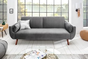 SKAGEN modern bársony kanapé - 215cm - szürke