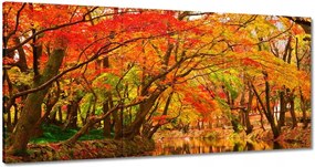 Festmények 180x90 Őszi tájkép folyóval