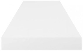 2 db magasfényű fehér MDF lebegő fali polc 80 x 23,5 x 3,8 cm