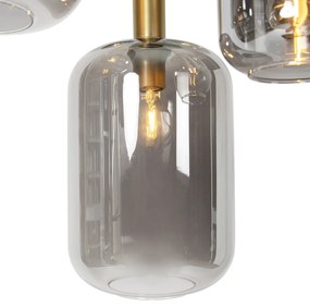 Függőlámpa fekete arannyal és füstüveggel 5-lámpás - Zuzanna