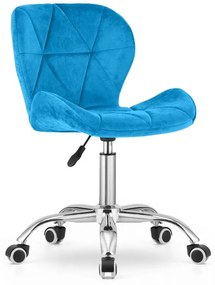 Dolgozószobai szett – összecsukható íróasztal ZARIMO 80×40 cm fehér + irodai szék AVOLA VELVET kék