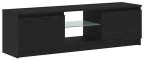 fekete tölgy szerelt fa TV-szekrény LED-ekkel 120x30x36 cm