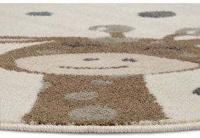 Bézs gyerek szőnyeg ø 100 cm Animal Party – Hanse Home