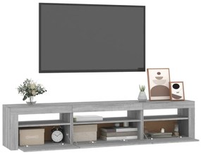 szürke sonoma színű TV-szekrény LED-lámpákkal 195x35x40 cm