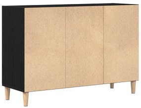 Fekete tölgyfa oldalszekrény 103,5x35x70 cm Műszaki fa