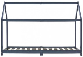 szürke tömör fenyőfa gyerekágy-keret 90 x 200 cm