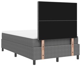 Box Spring Ágy Matraccal &amp; LED Világítás Szürke 120x200 cm Bordás Szövet