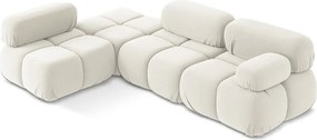 Fehér bársony moduláris sarokkanapé (bal oldali) Lokua – Makamii