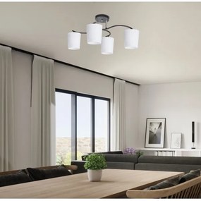 Csillár rúdon ESNYR 4xE27/40W/230V fekete/fehér