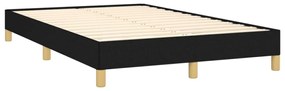 fekete szövet rugós és LED-es ágy matraccal 120x190 cm