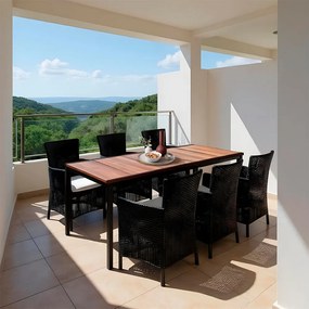 Nadia Large 6+1 kerti bútor garnitúra szett dió-grafit