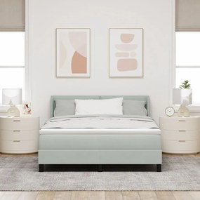 Boxspring Ágy Matrac Kellemes Szürke 140x200 cm Bársonyos