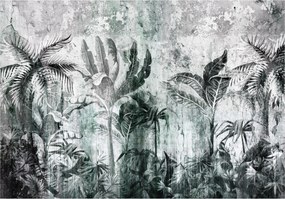Fotótapéta Fekete-fehér trópusok pálmafákkal botanika 400x280 +ragasztó
