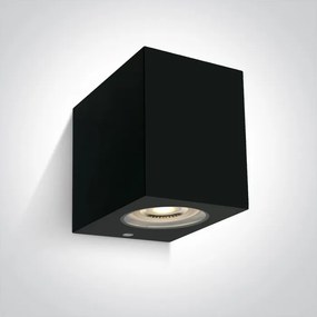 ONE LIGHT 67142H-B OUTDOOR CUBE Modern Kültéri Fali Lámpa Fekete GU10 IP44
