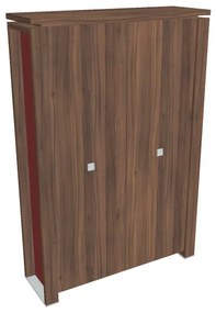 Verno+ S magas szekrĂ©ny 140 x 46 x 210 cm, diĂł / piros