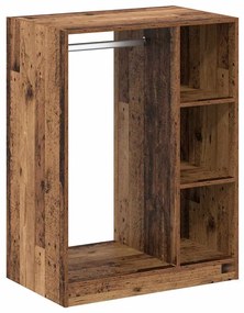 Ruhásszekrény polcokkal Régi fa 77 x 48 x 102 cm Faanyag