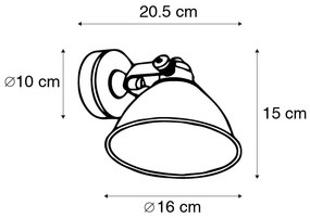 Ipari fali lámpa bronz réz színű állítható - Liko