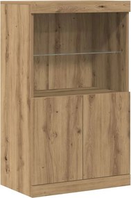 vidaXL LED tálaló LED -es lámpákkal Barna 60 x 37 x 100 cm Faanyag