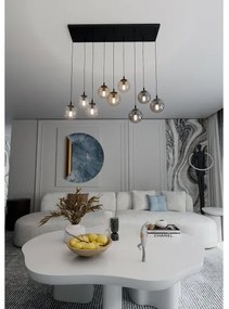 Csillár zsinóron COSMO 9xE14/10W/230V fekete/szürke/bézs/átlátszó