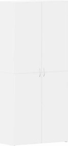 vidaXL Cipőszekrény polcokkal ajtóval Fehér 80 x 35.5 x 180 cm Faanyag