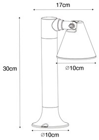 Modern kültéri oszloplámpa rozsdabarna 30 cm IP44 állítható - Ciara