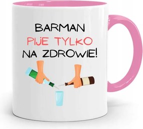 Rózsaszín Bögre Csaposnak Csak Egészségre Iszik, fényképes nyomattal