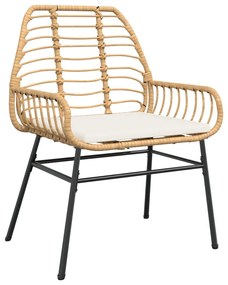 2 db barna polyrattan kerti szék párnákkal