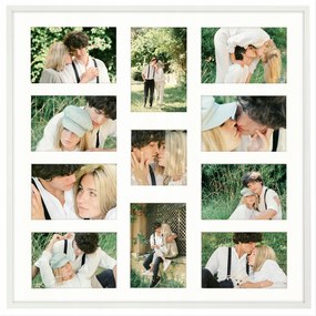 Képkeret 11 képhez 10x10 10x15 cm keret fehér fotógaléria 50x50 cm Framai