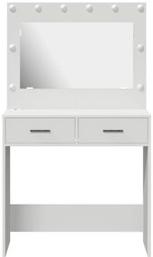 Pipereasztal LED Fényekkel - Fehér, 78.5 x 41 x 135 cm