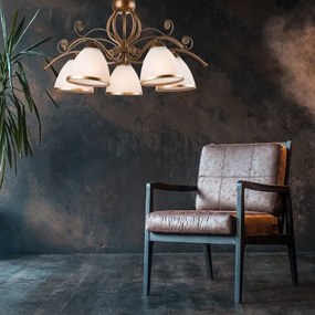 Brilagi - LED Csillár láncon ANTICO 5xE27/60W/230V bronz patina