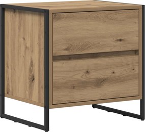 vidaXL Éjjeli asztal fiókkal Művészi tölgy 50 x 39.5 x 50 cm Faanyag