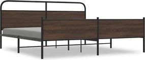 vidaXL barna tölgy színű fém ágykeret matrac nélkül 200 x 200 cm