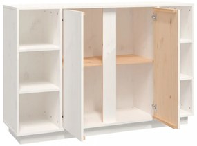 fehér tömör fenyőfa tálalószekrény 120x35x80 cm