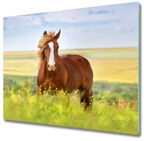 Üveg vágódeszka barna ló 60x52 cm