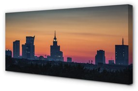 Canvas képek Sunset panoráma Varsó 125x50 cm