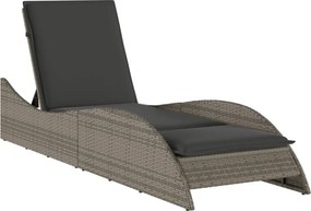 vidaXL szürke polyrattan napozóágy párnával 60x205x73 cm