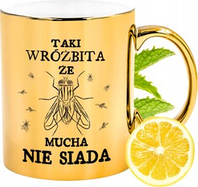 Arany csillogó bögre jósnőnek ajándék fényképes nyomtatással