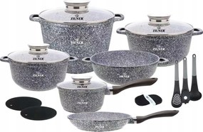 Edénykészlet Zilner szürke márvány 19el. indukciós/gáz serpenyő