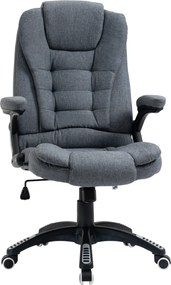 Vinsetto Ergonomikus Hátfájás Csökkentő Irodai Szék Forgó Állítható Magasságú Párnázott Karfával Szürke | Aosom