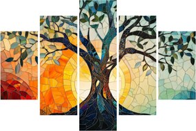 Kép – Mozaik – nap és fa I. (150x105 cm)