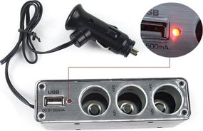 FastLine Autós szivargyújtó elosztó + USB NTS-CW737