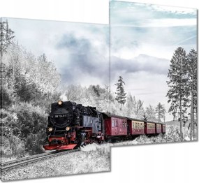 Vászonkép 80x70 Vonat és téli aura