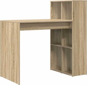 vidaXL Asztal polcokkal Sonoma tölgy 108 x 55 x 103.5 cm Faanyag